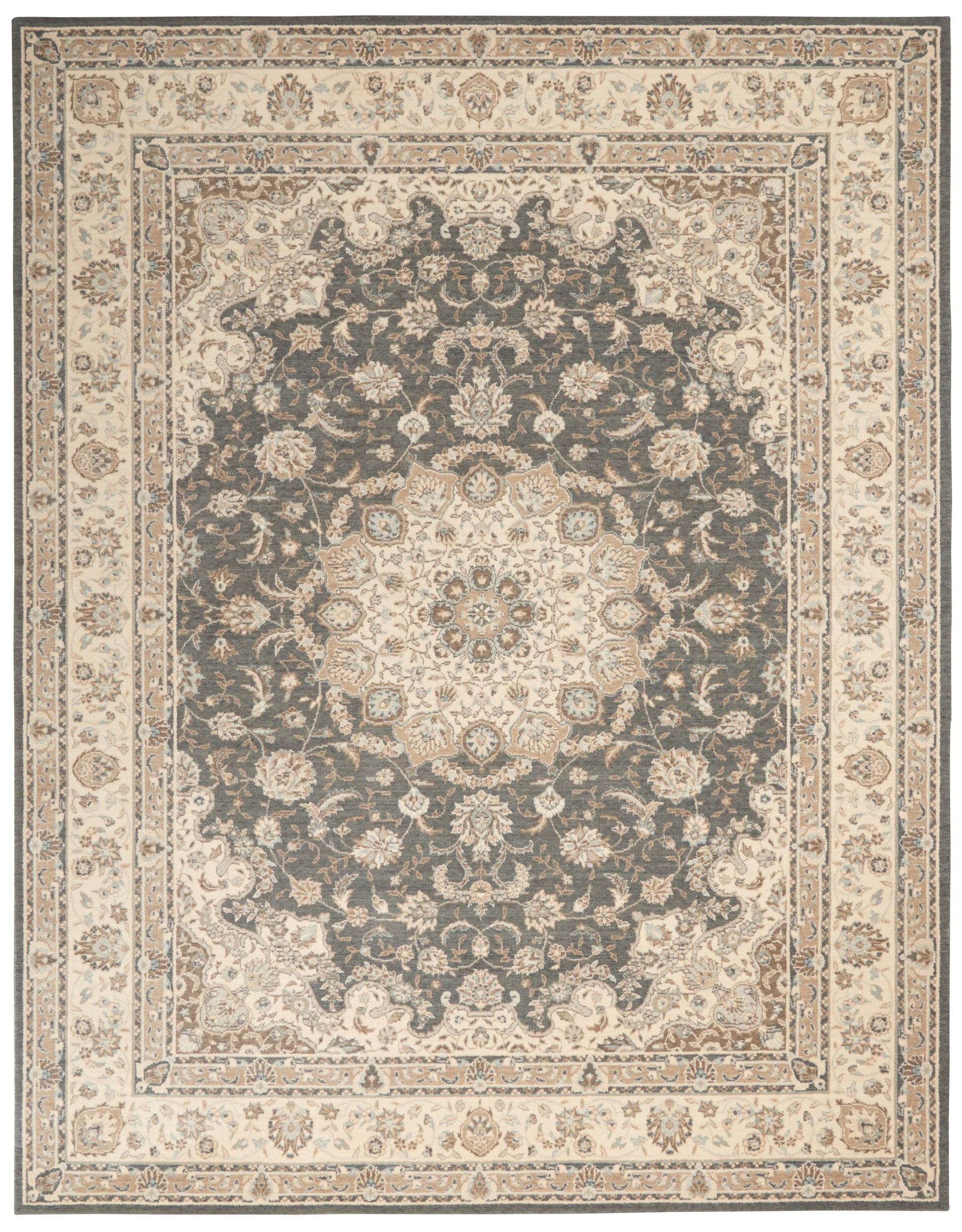 Nourison Home Living Treasures  Grey Ivory  Traditional