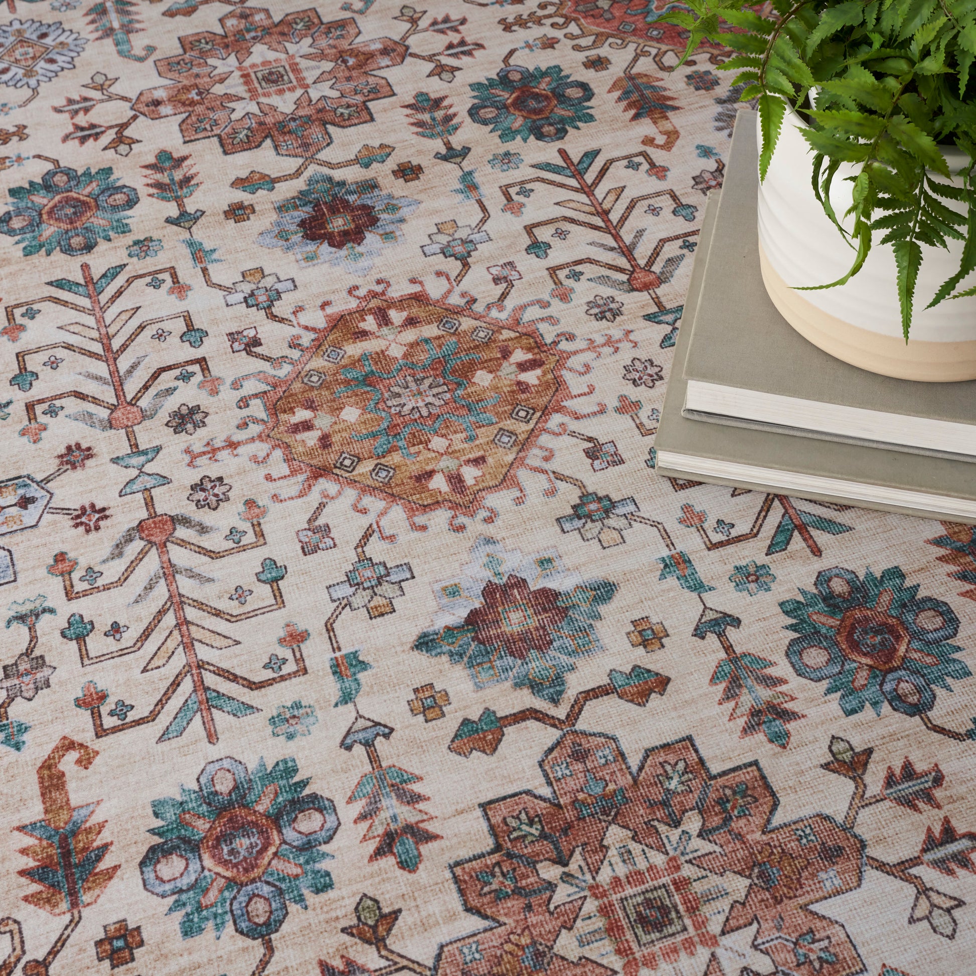 Nourison Home Fulton  Beige Multicolor  Traditional