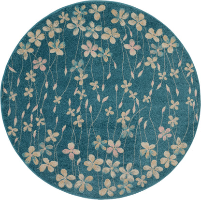 Nourison Home Tranquil TRA04 Turquoise Contemporary Power-loomed Rug