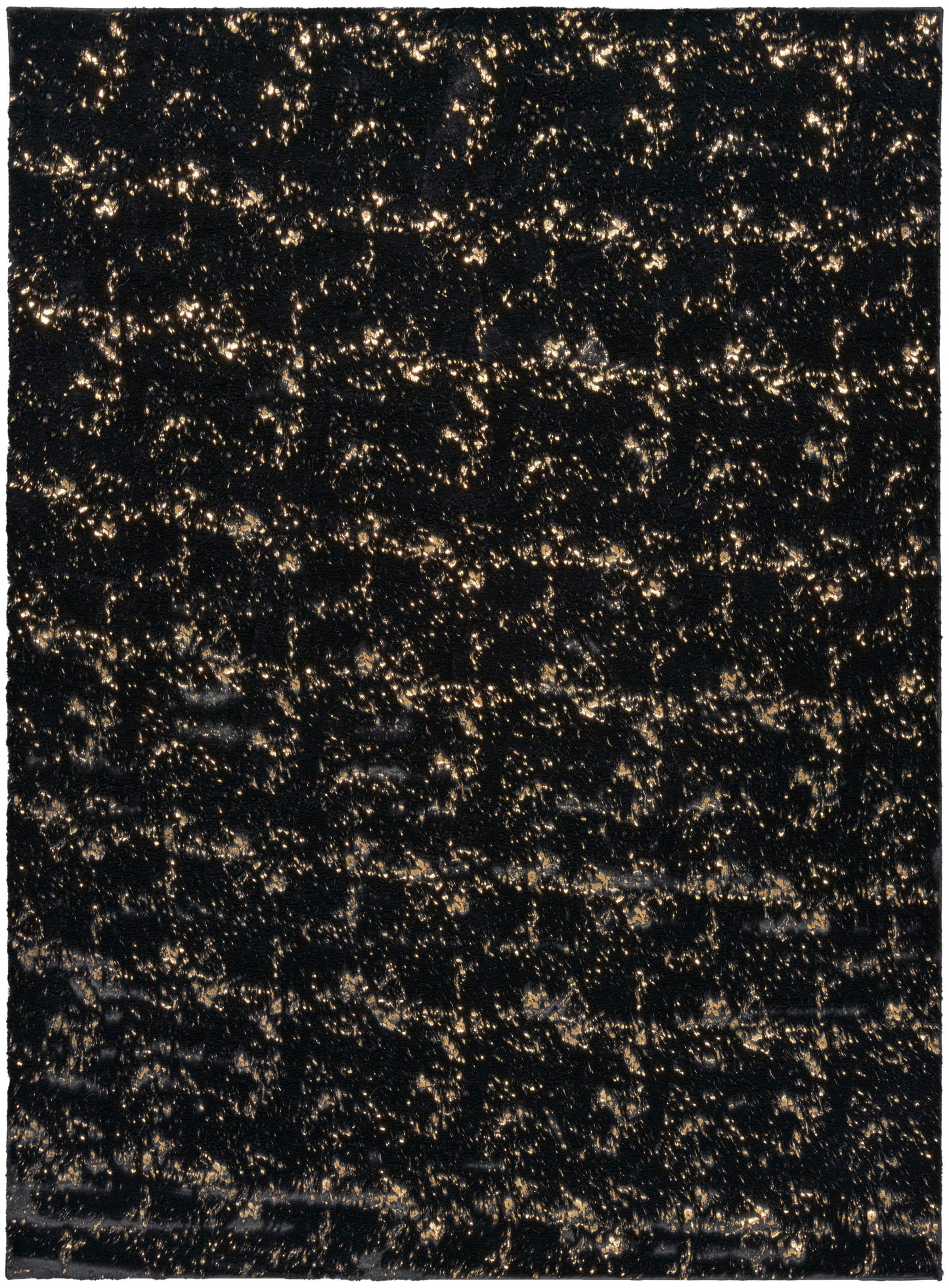 Nourison Home Cozy Shimmer CSH01 Black Gold Contemporary Hand Tufted Rug
