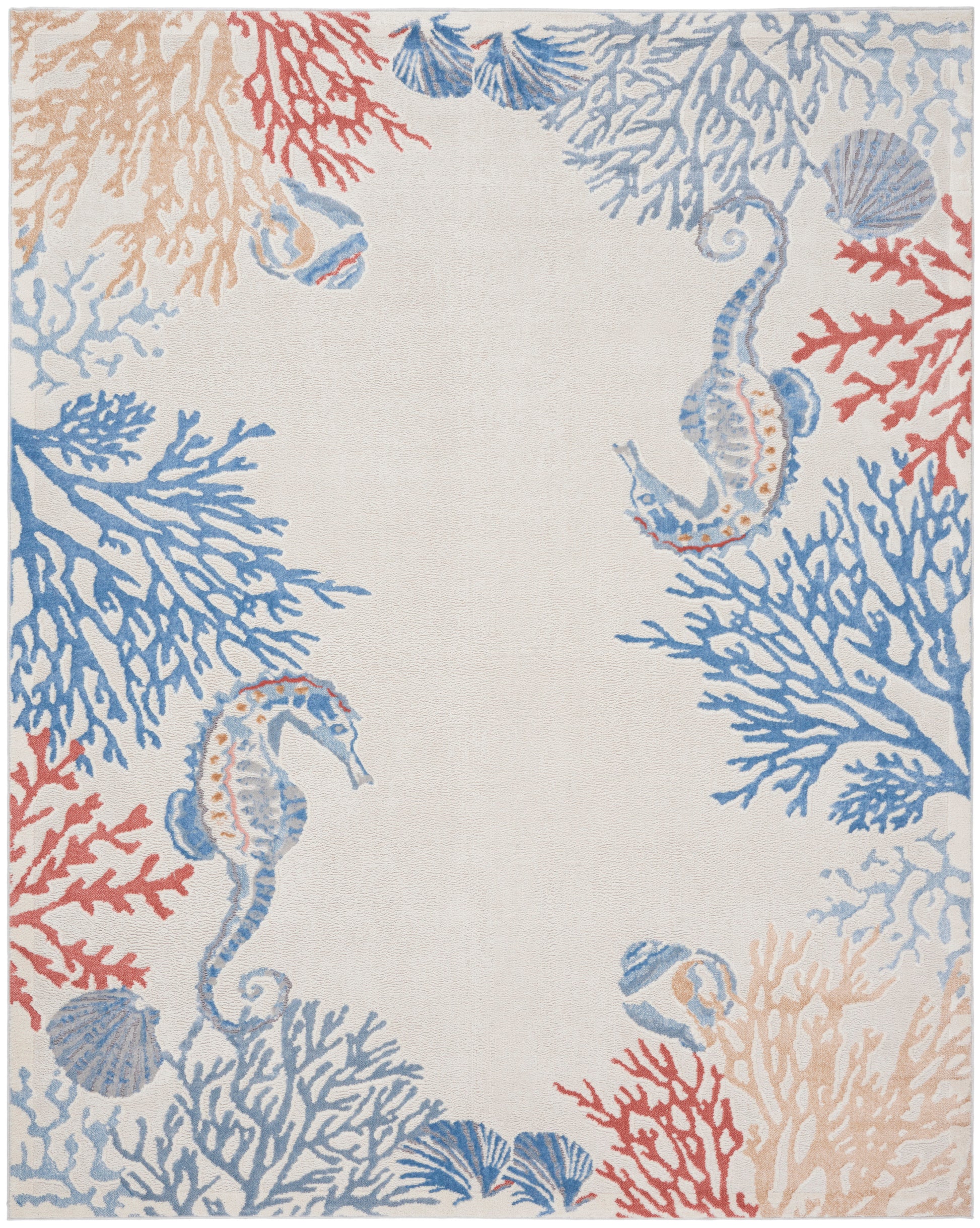 Nourison Home Seaside  Ivory Multicolor  Contemporary