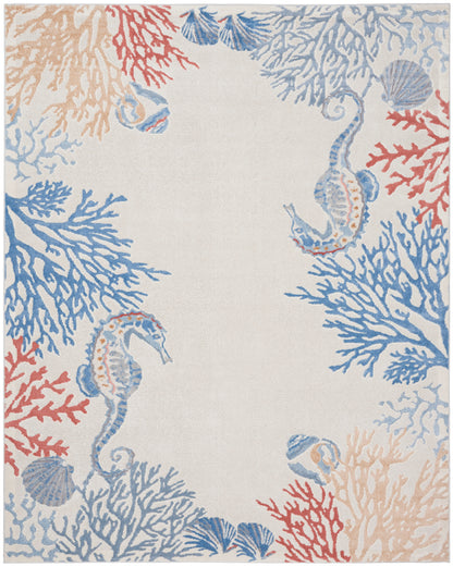 Nourison Home Seaside  Ivory Multicolor  Contemporary