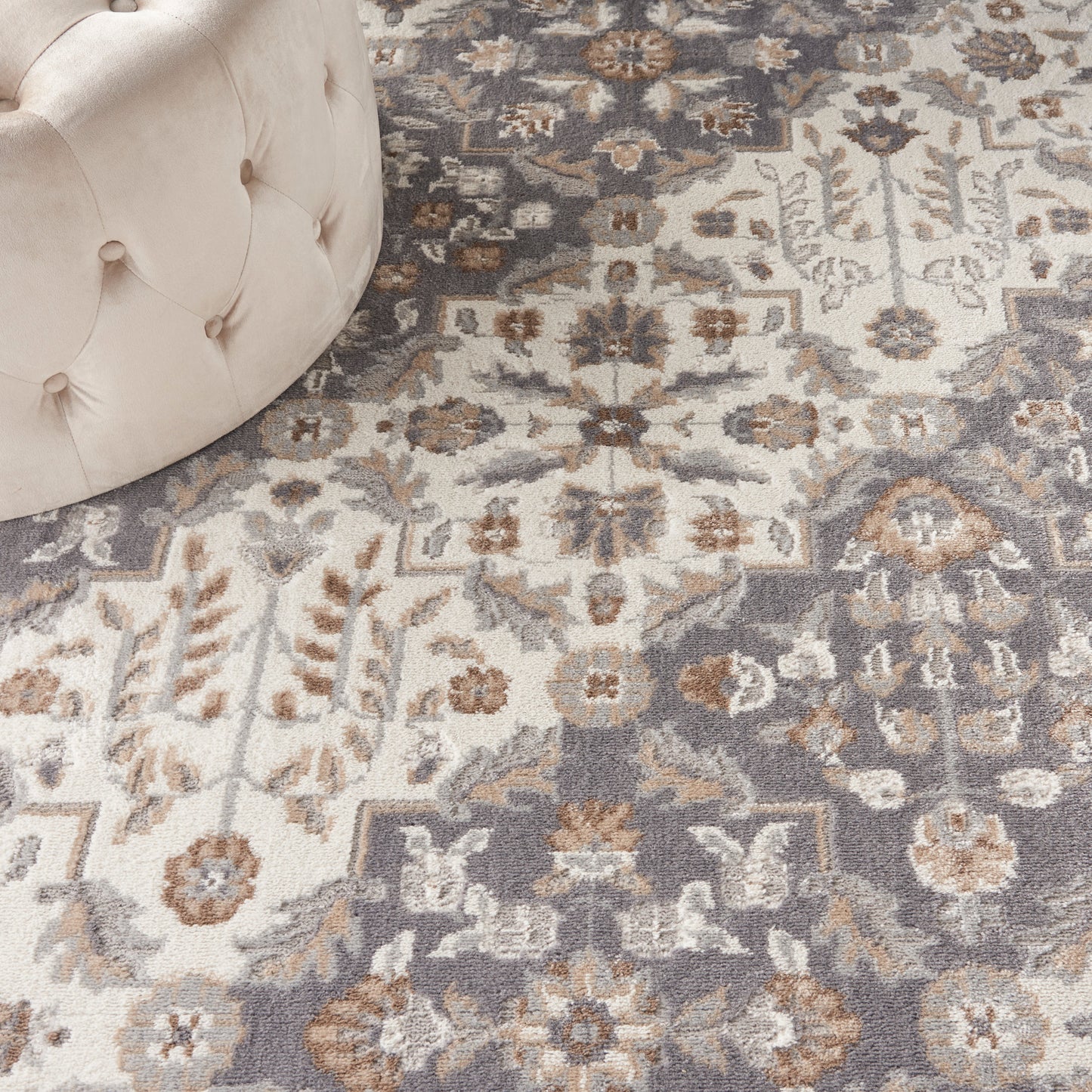 Nourison Home Elation  Ivory Grey  Traditional