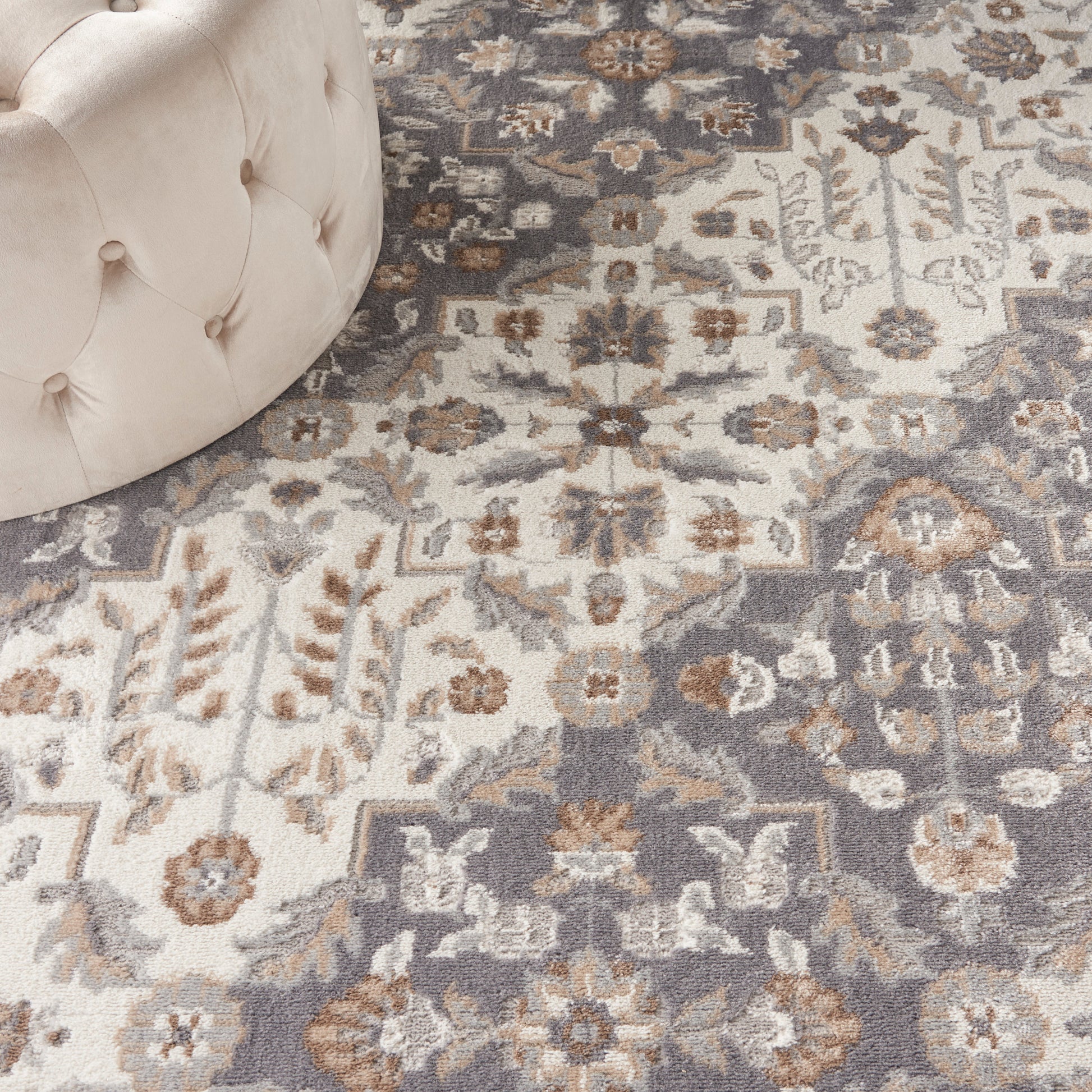 Nourison Home Elation  Ivory Grey  Traditional