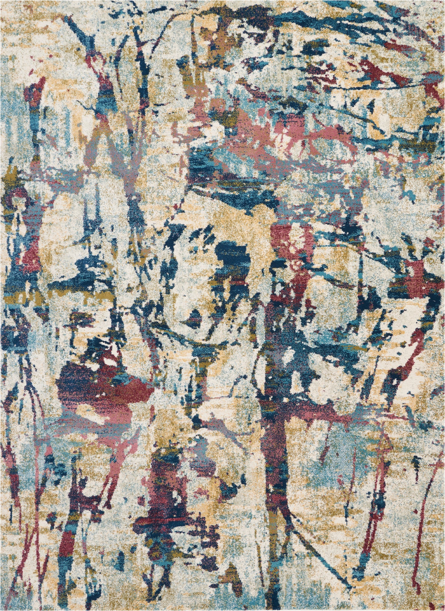 Nourison Home Fusion FSS10 Cream Multicolor Contemporary Power-loomed Rug