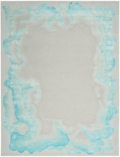Nourison Home Prismatic PRS22 Sea Mist Blue Contemporary Hand Tufted Rug