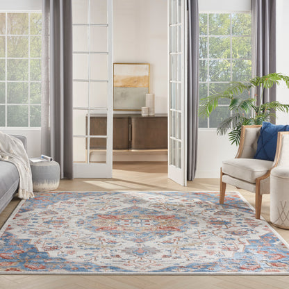 Nourison Home Elation  Ivory Blue  Traditional