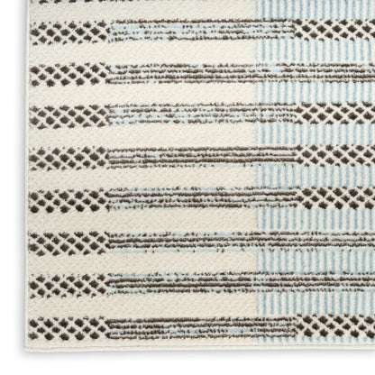 Nourison Home Nordic  Ivory Blue  Contemporary