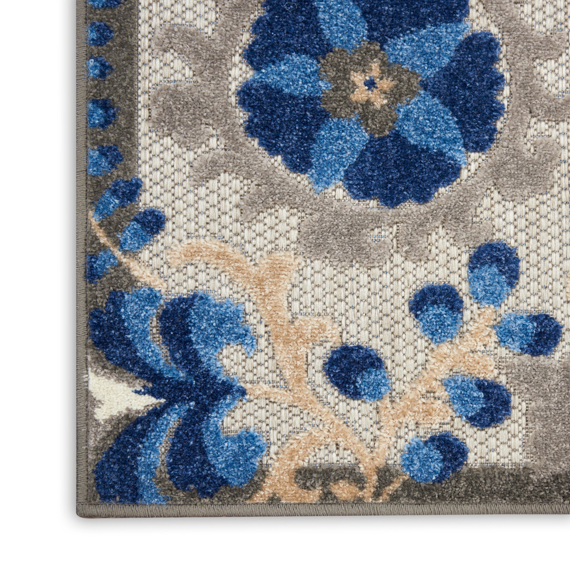 Nourison Home Aloha  Natural Blue  Contemporary