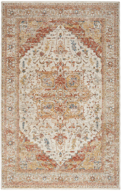 Nourison Home Sahar SHR06 Ivory Rust Traditional Power-loomed Rug