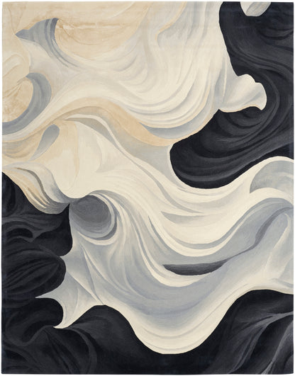 Nourison Home Prismatic PRS41 Ivory Black Contemporary Hand Tufted Rug
