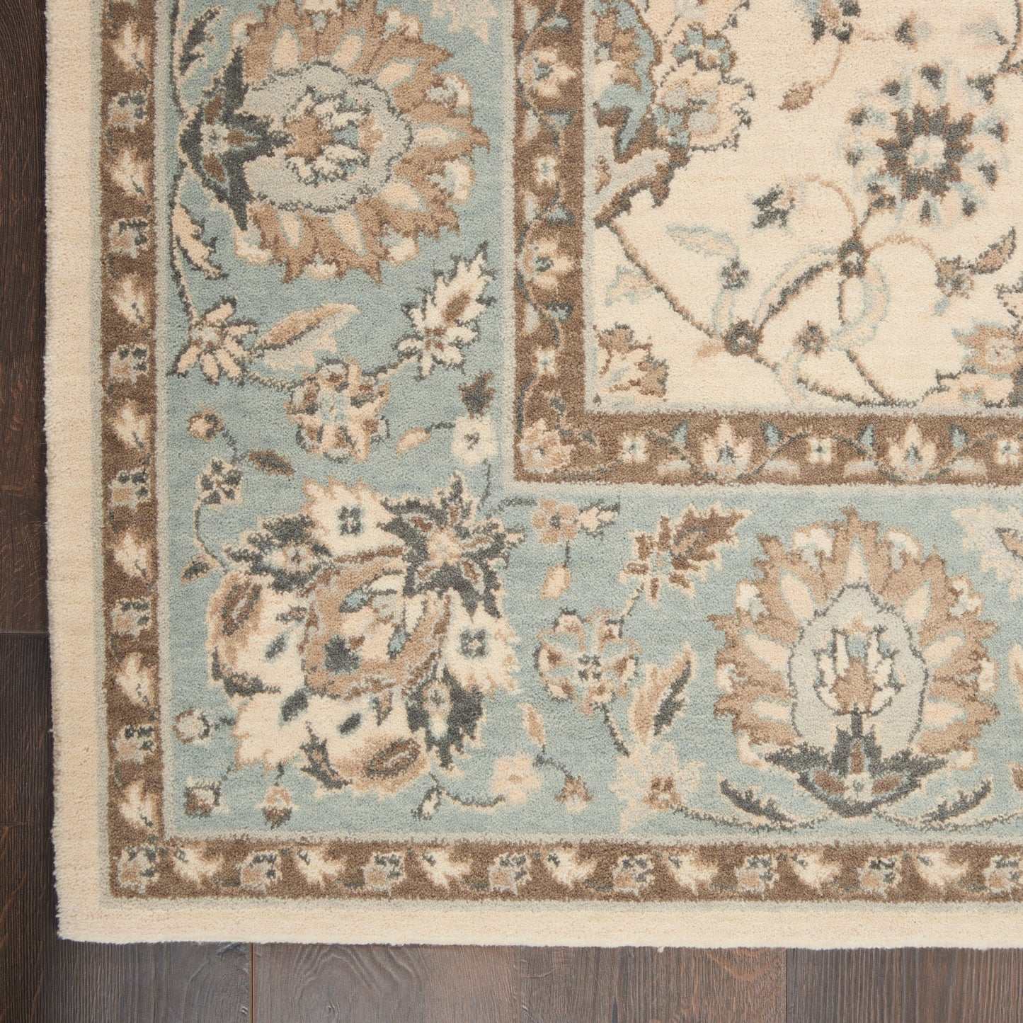Nourison Home Living Treasures  Ivory Aqua  Traditional