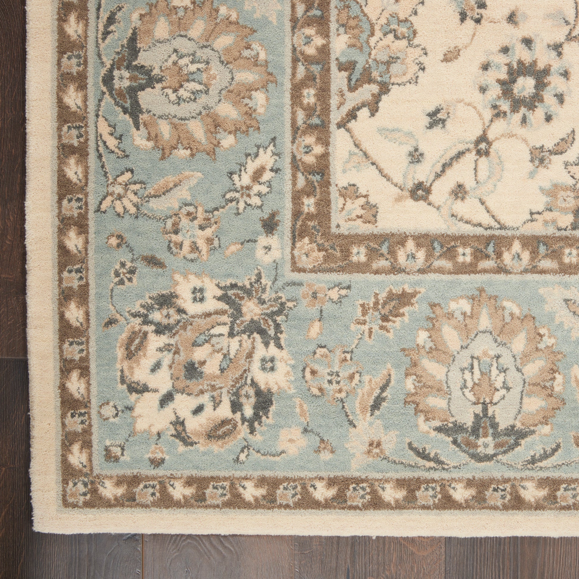Nourison Home Living Treasures  Ivory Aqua  Traditional