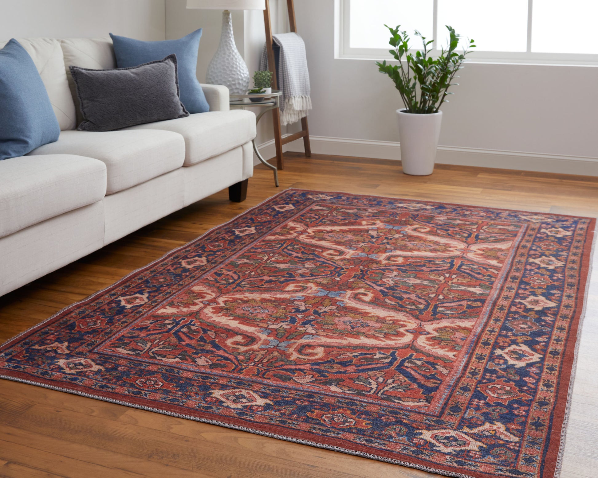 Feizy Rawlins  Red Navy Transitional/Bohemian & Eclectic/Vintage