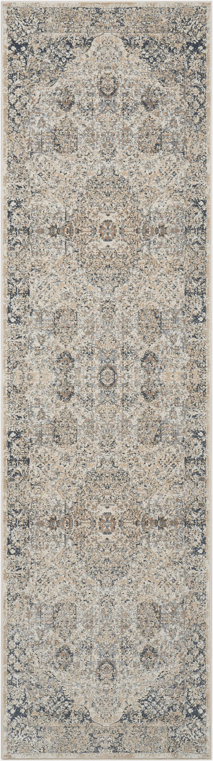 Nourison Home Malta MAI01 Ivory Blue Traditional Power-loomed Rug
