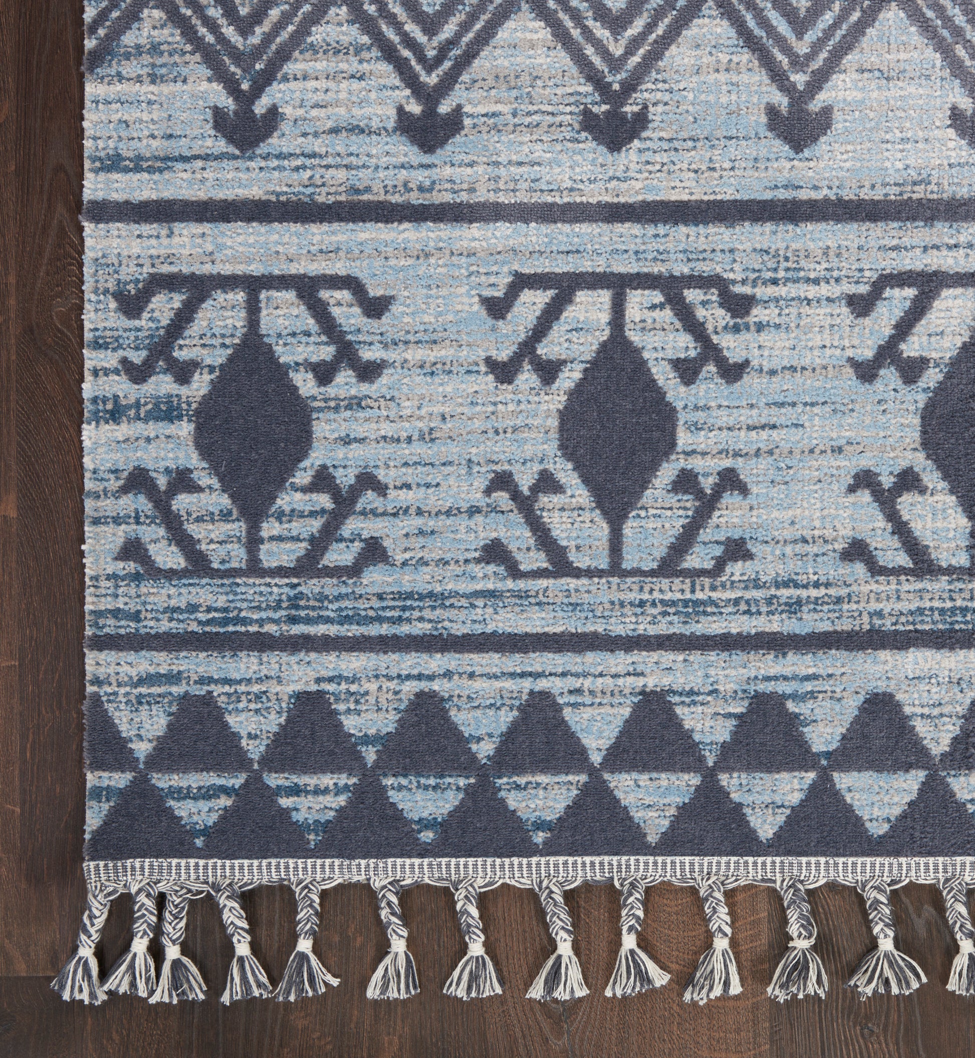 Nourison Home Asilah  Light Blue Charcoal  Contemporary