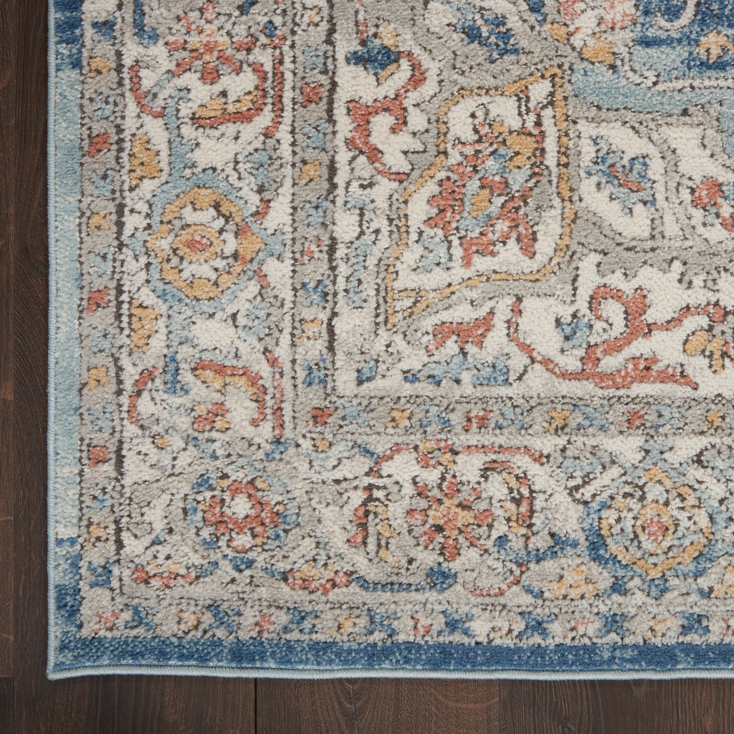 Nourison Home Quarry  Ivory Blue  Traditional