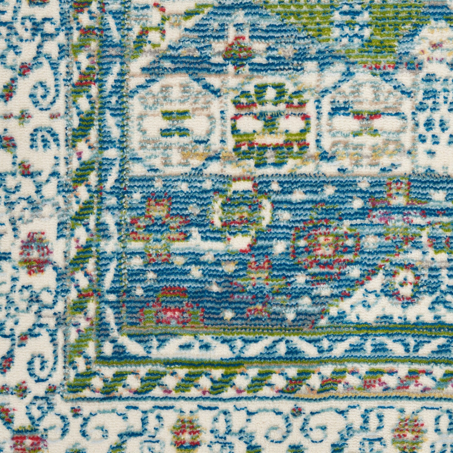 Nourison Home Ankara Global  Ivory Light Blue  Transitional