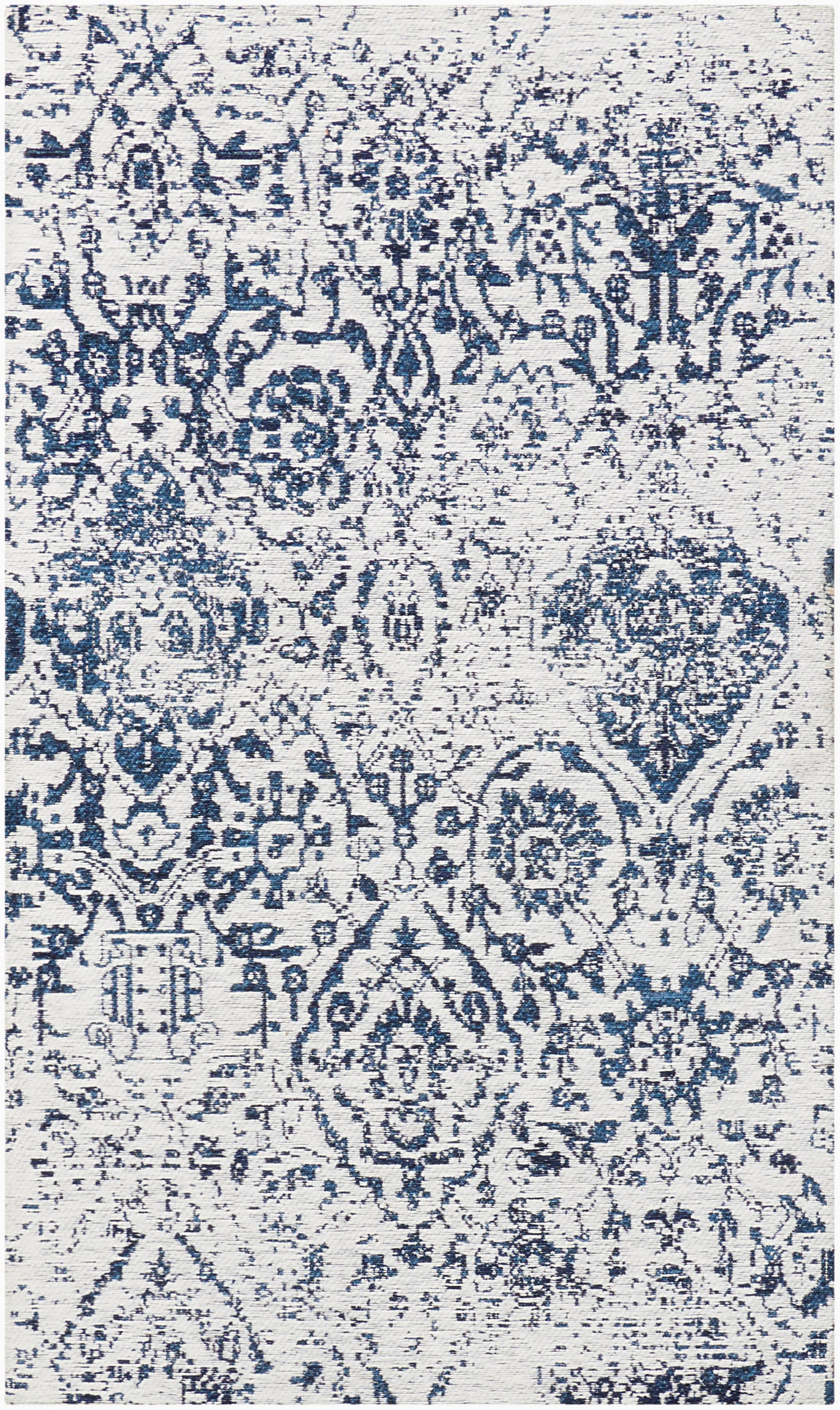 Nourison Home Damask DAS06 Ivory Navy Transitional Power-loomed Rug