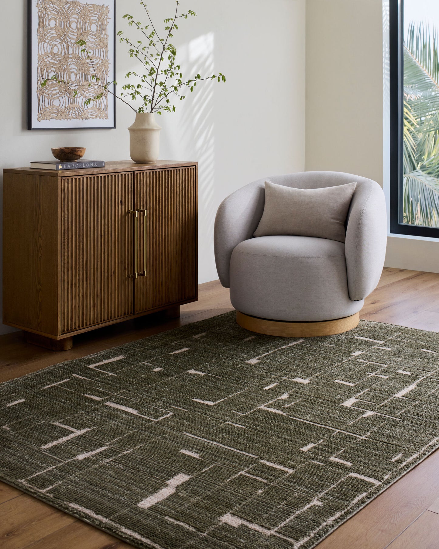 Surya Alma EDAL-2302 Olive  Contemporary Machine Woven Rug
