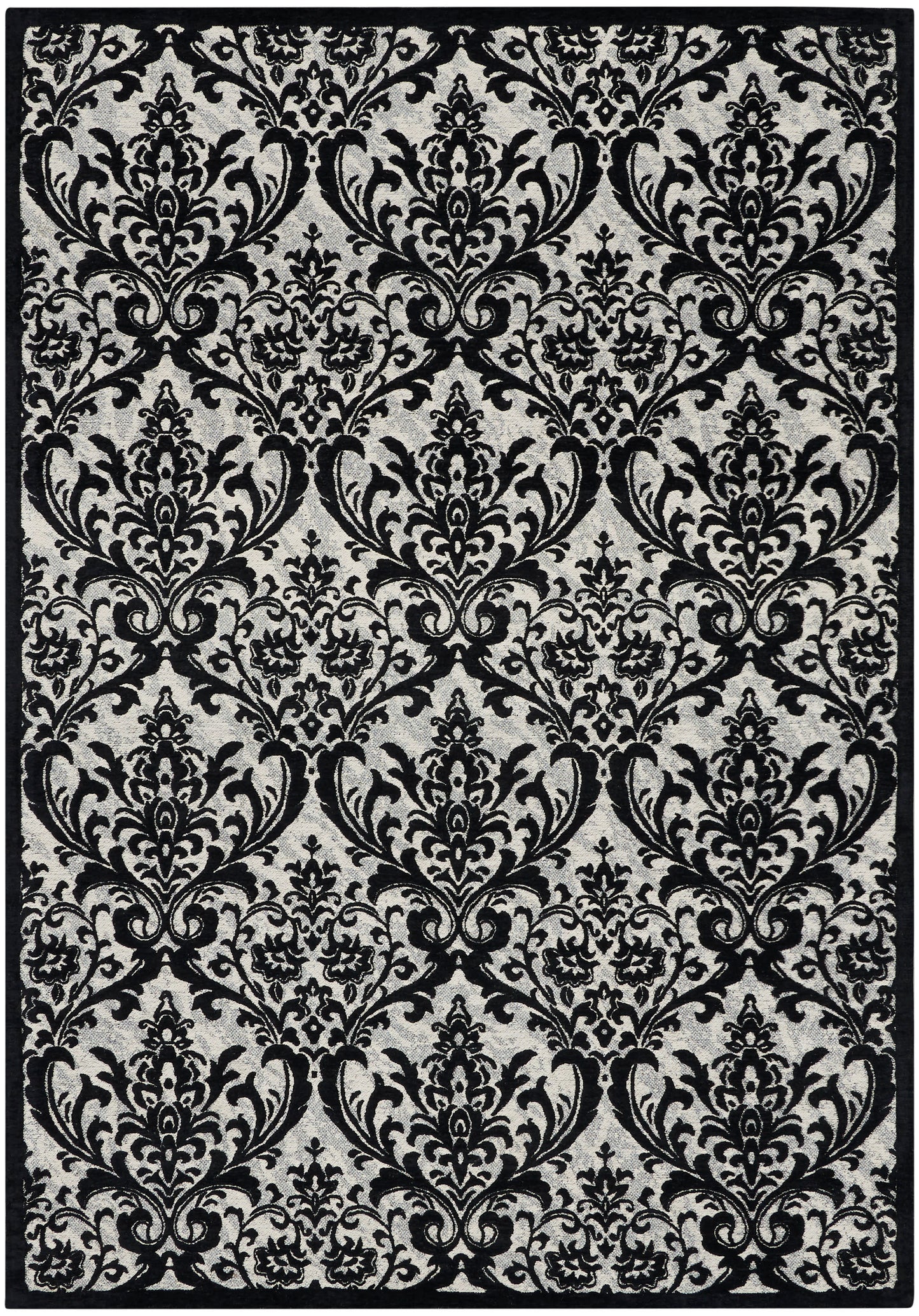 Nourison Home Damask  Black White  Traditional
