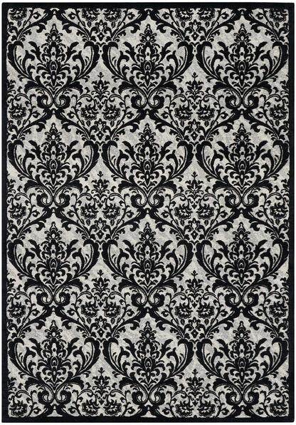 Nourison Home Damask  Black White  Traditional