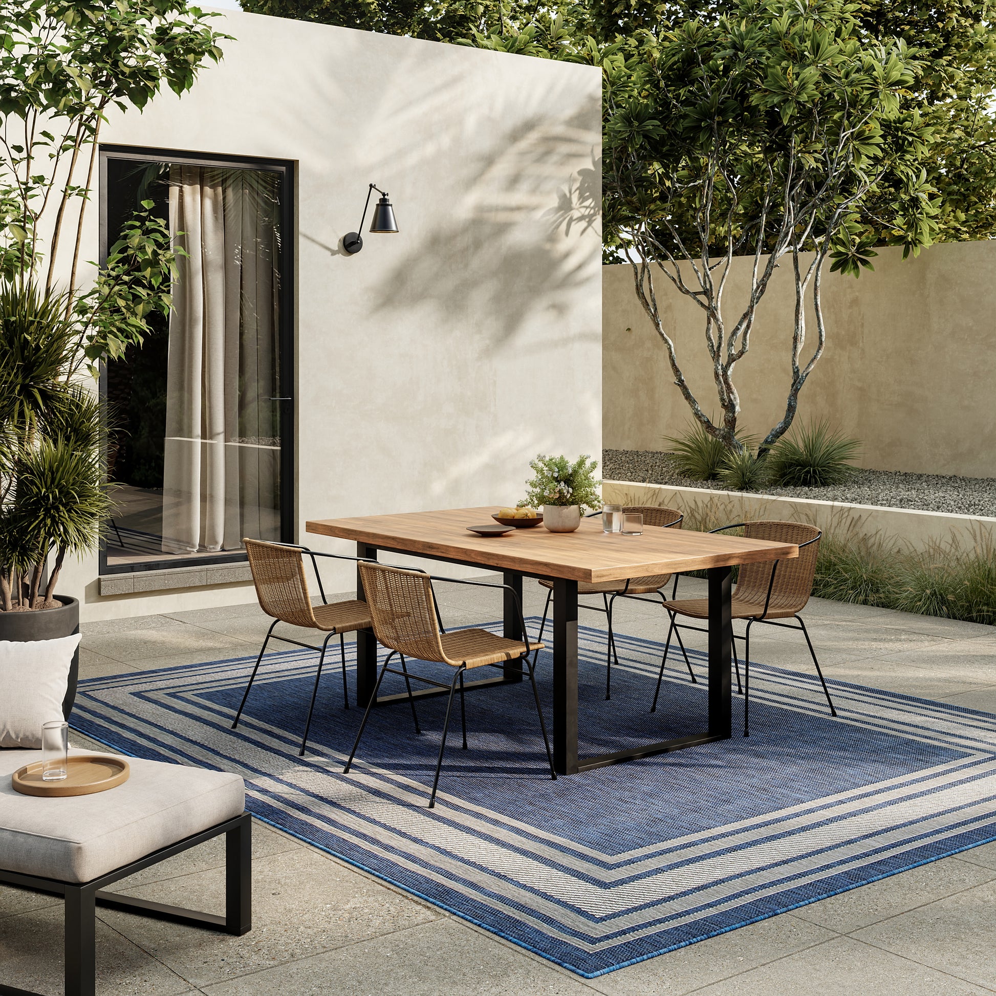 Nourison Home Horizon Indoor/Outdoor  Denim  Contemporary