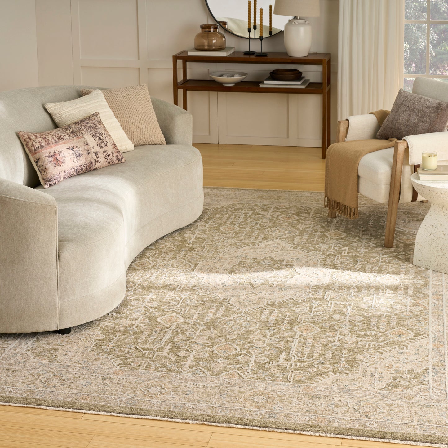 Nourison Home Retreat  Green  Traditional