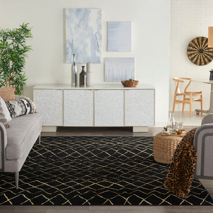 Nourison Home Grafix  Black  Contemporary