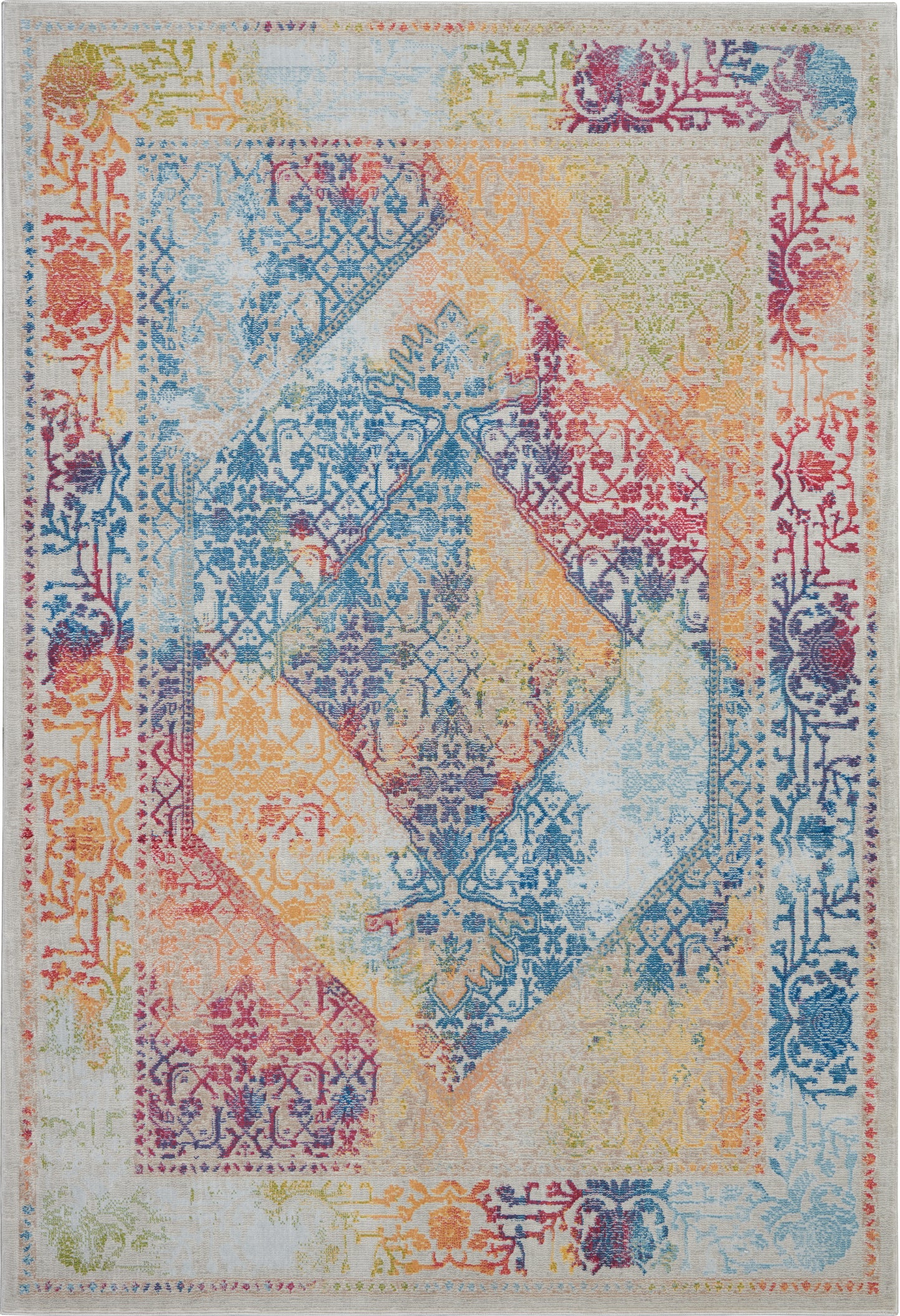 Nourison Home Ankara Global ANR04 Ivory Multicolor Transitional Power-loomed Rug