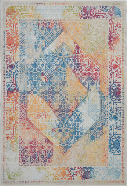 Nourison Home Ankara Global ANR04 Ivory Multicolor Transitional Power-loomed Rug