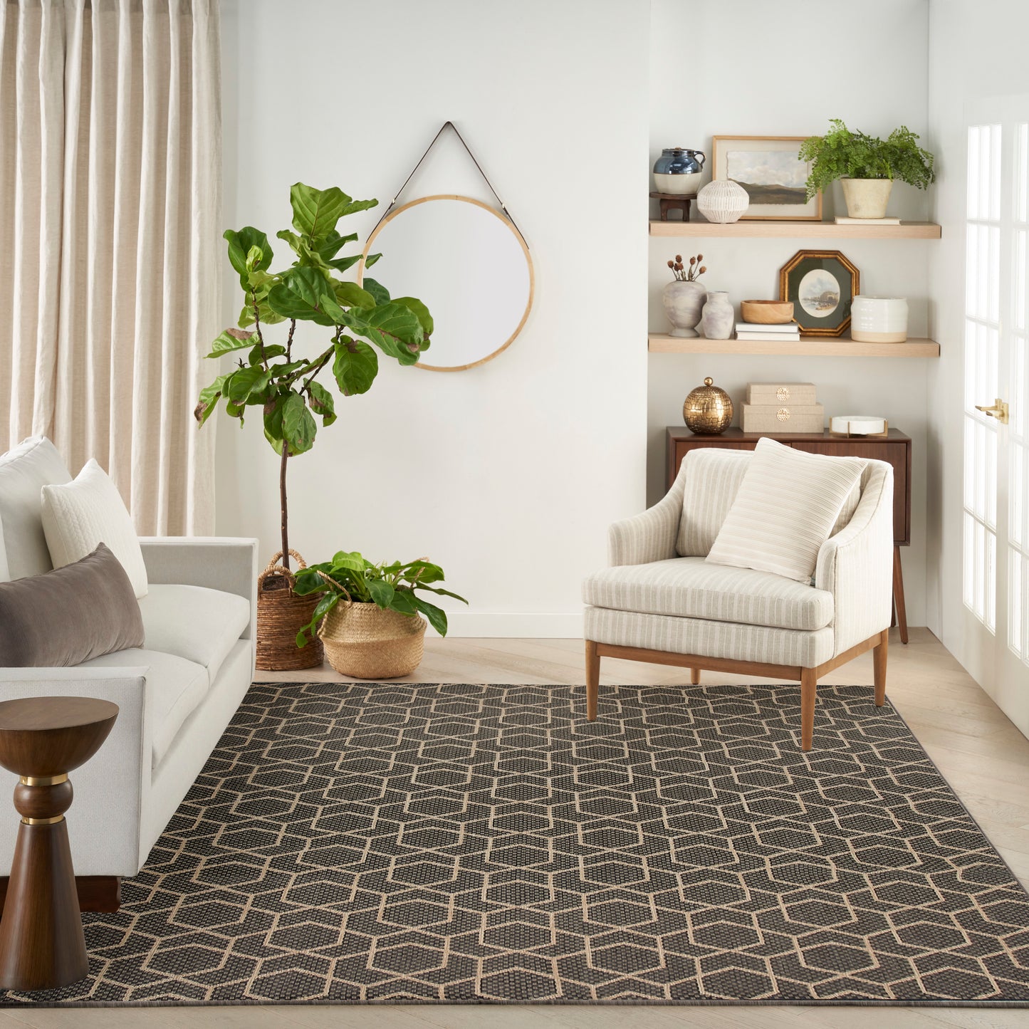 Nourison Home Horizon Indoor/Outdoor  Charcoal  Contemporary