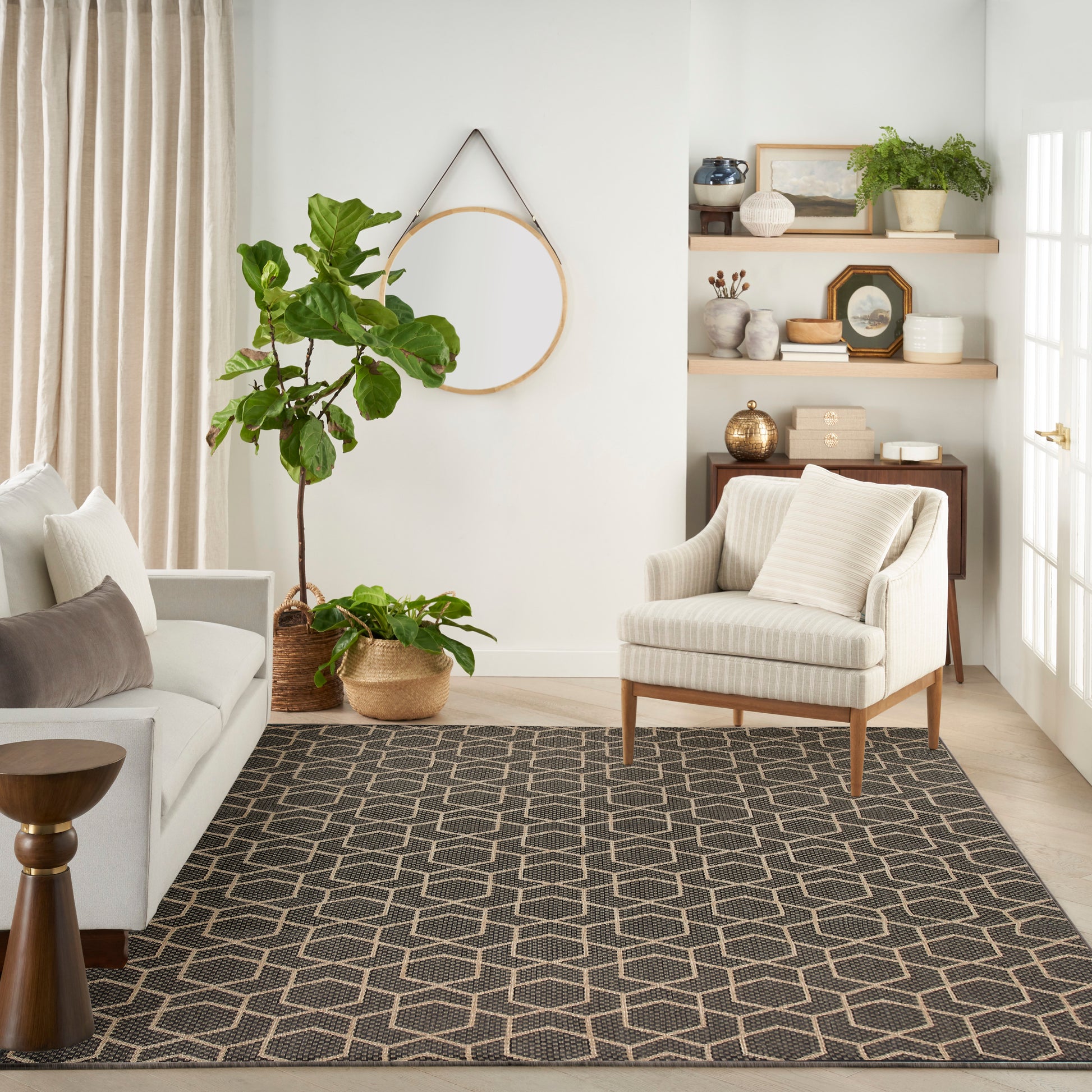 Nourison Home Horizon Indoor/Outdoor  Charcoal  Contemporary