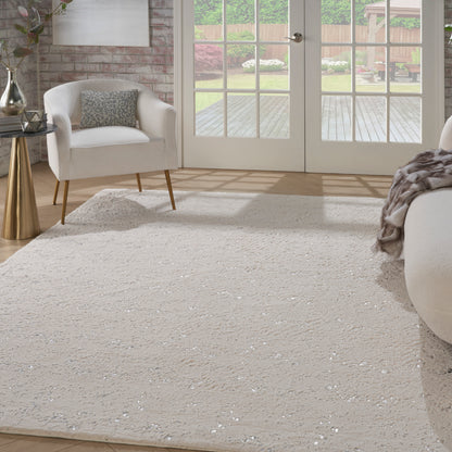 Nourison Home Cozy Shimmer  Ivory Silver  Contemporary