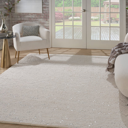 Nourison Home Cozy Shimmer  Ivory Silver  Contemporary