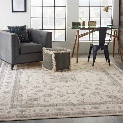 Nourison Home Silky Textures  Ivory Grey  Traditional