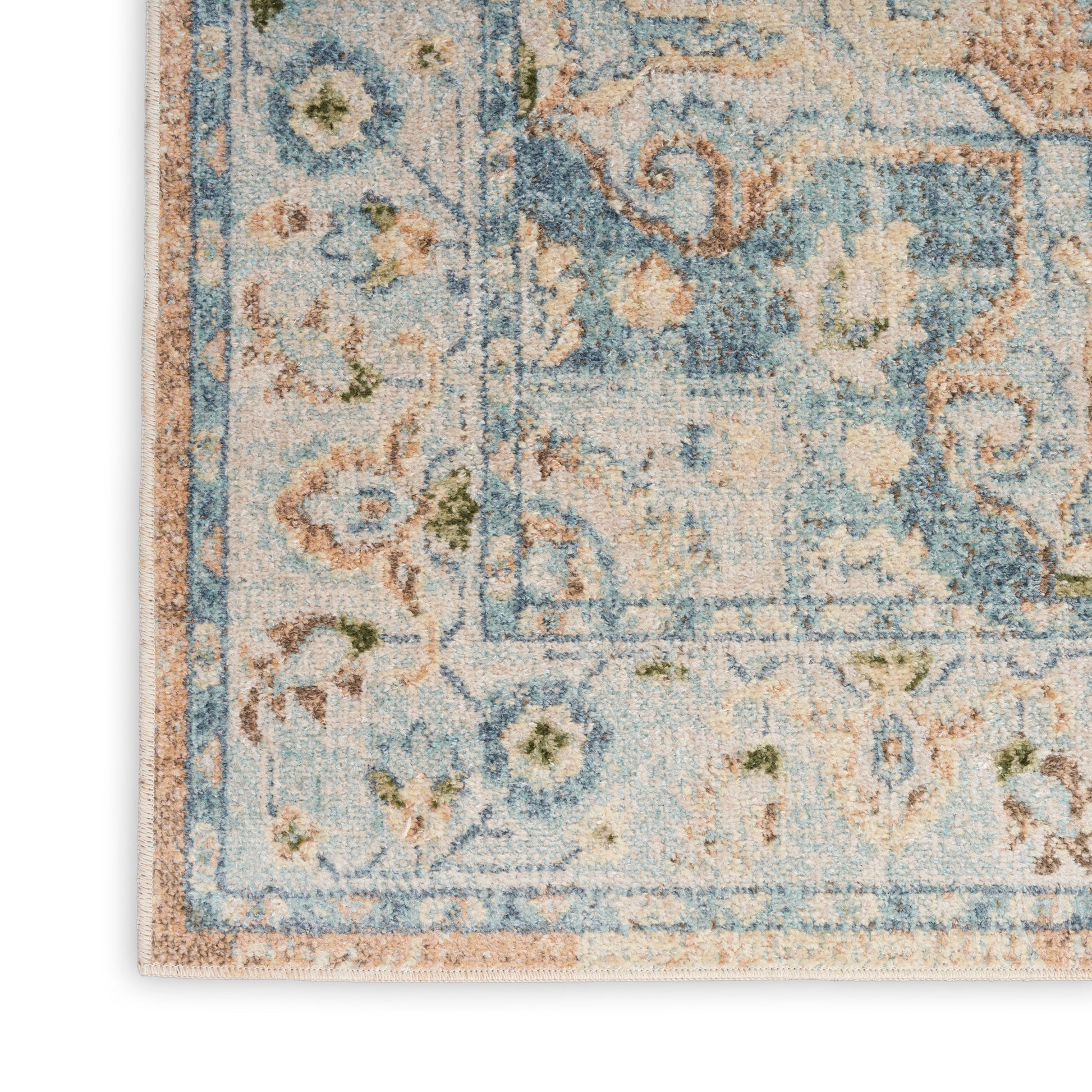 Nourison Home Astra Machine Washable  Beige Blue  Traditional