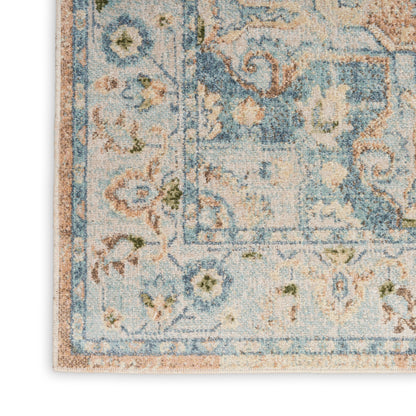 Nourison Home Astra Machine Washable  Beige Blue  Traditional