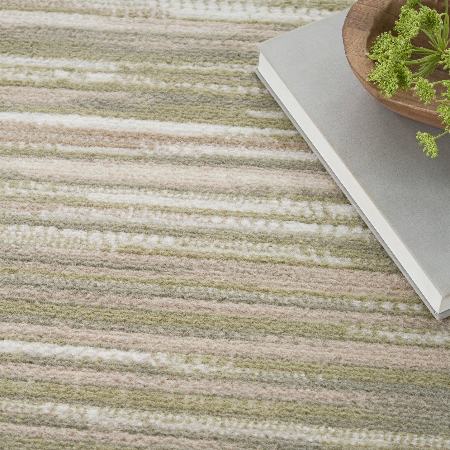 Nourison Home Jubilant  Green Ivory  Contemporary
