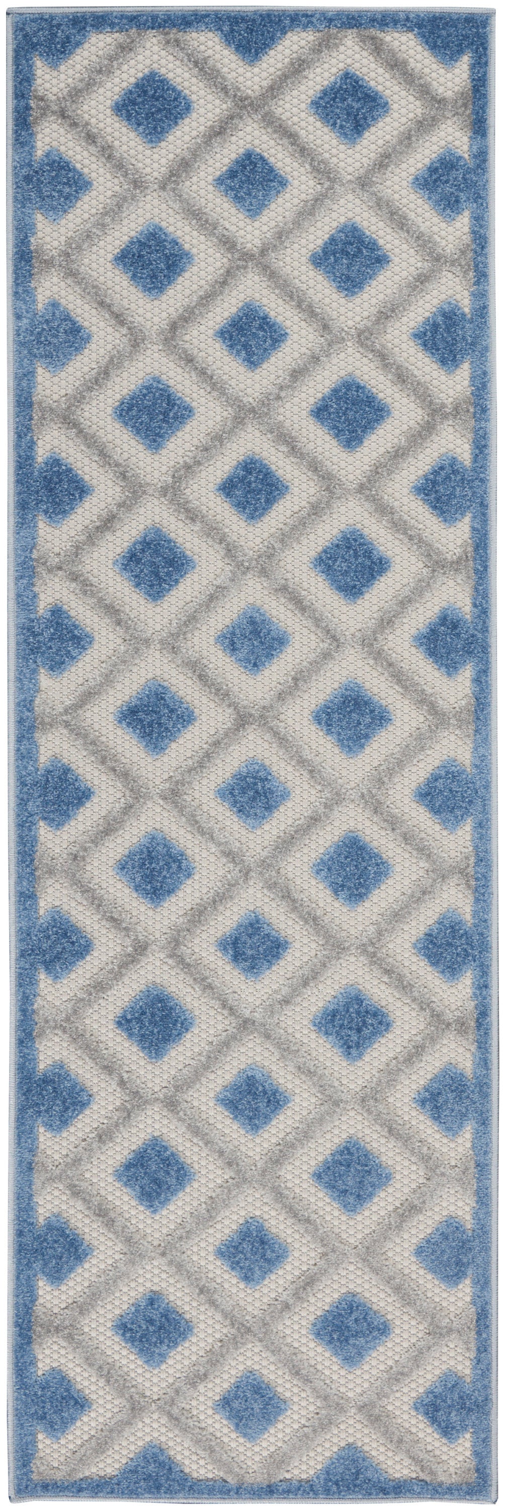 Nourison Home Aloha ALH26 Blue Grey Contemporary Power-loomed Rugs