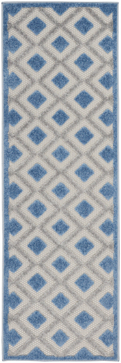 Nourison Home Aloha ALH26 Blue Grey Contemporary Power-loomed Rugs