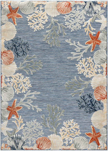 Nourison Home Suncoast SNC04 Denim Multicolor Contemporary Machine Woven Rug