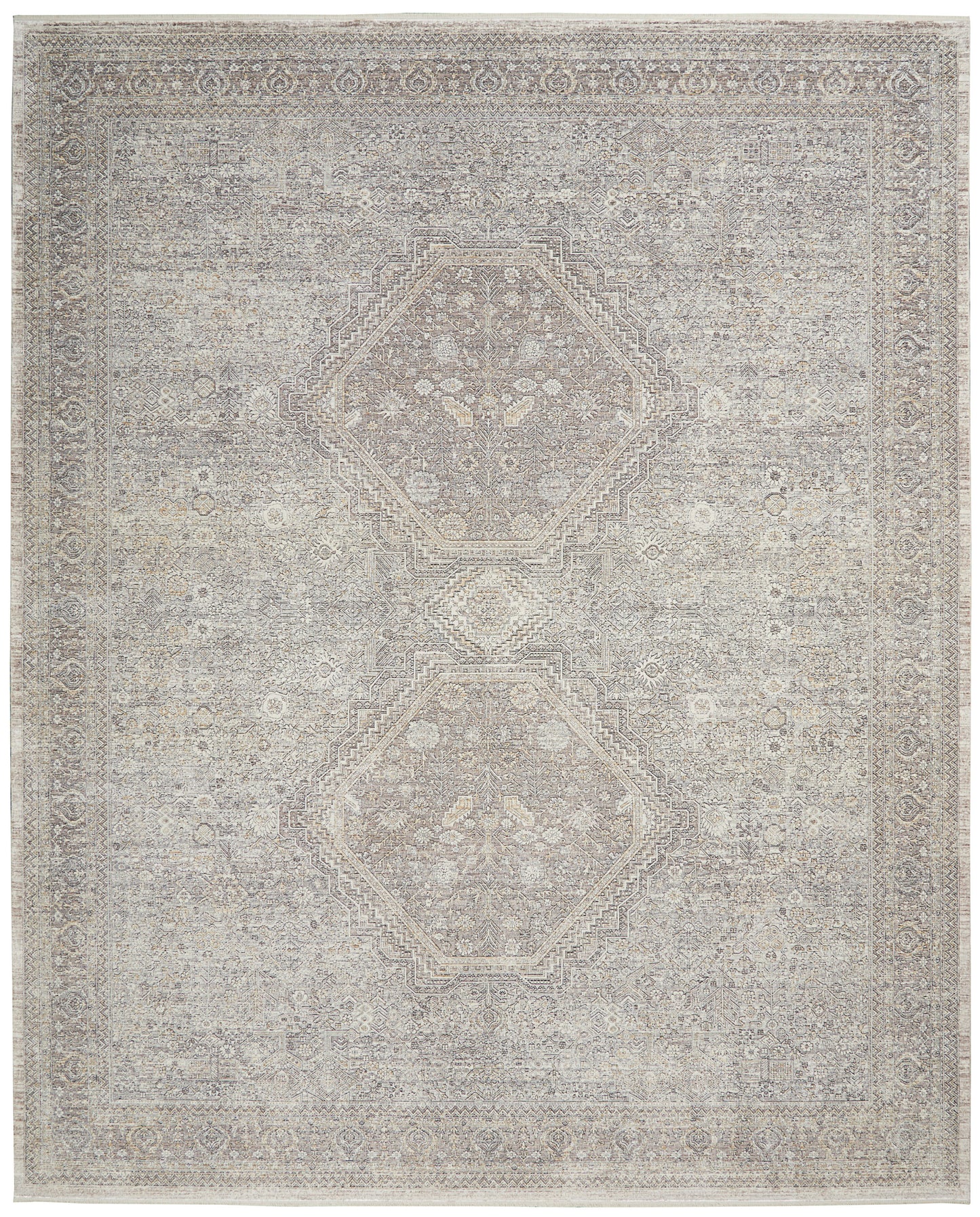Nourison Home Starry Nights STN04 Cream Grey Traditional Loom-woven Rug