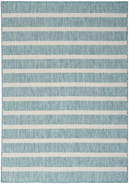 Nourison Home Positano POS03 Aqua Ivory Contemporary Power-loomed Rug