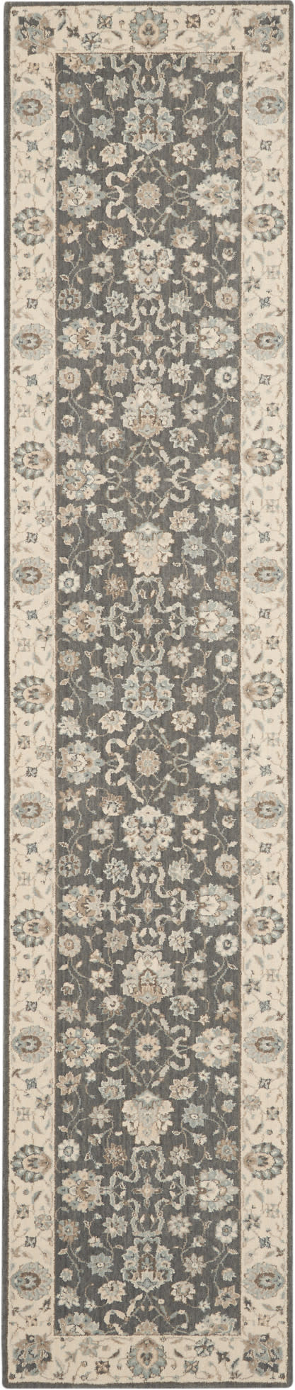 Nourison Home Living Treasures LI16 Grey Ivory Traditional Loom-woven Rug