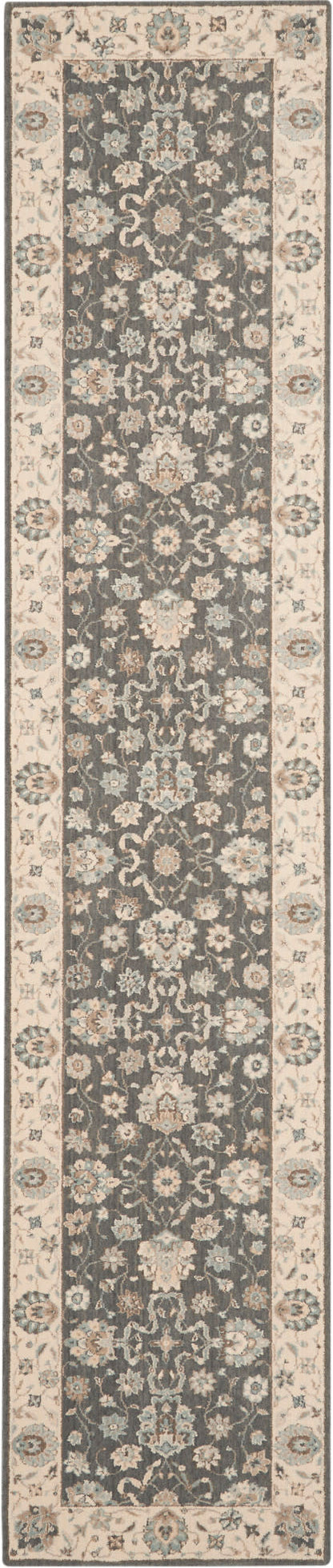 Nourison Home Living Treasures LI16 Grey Ivory Traditional Loom-woven Rug