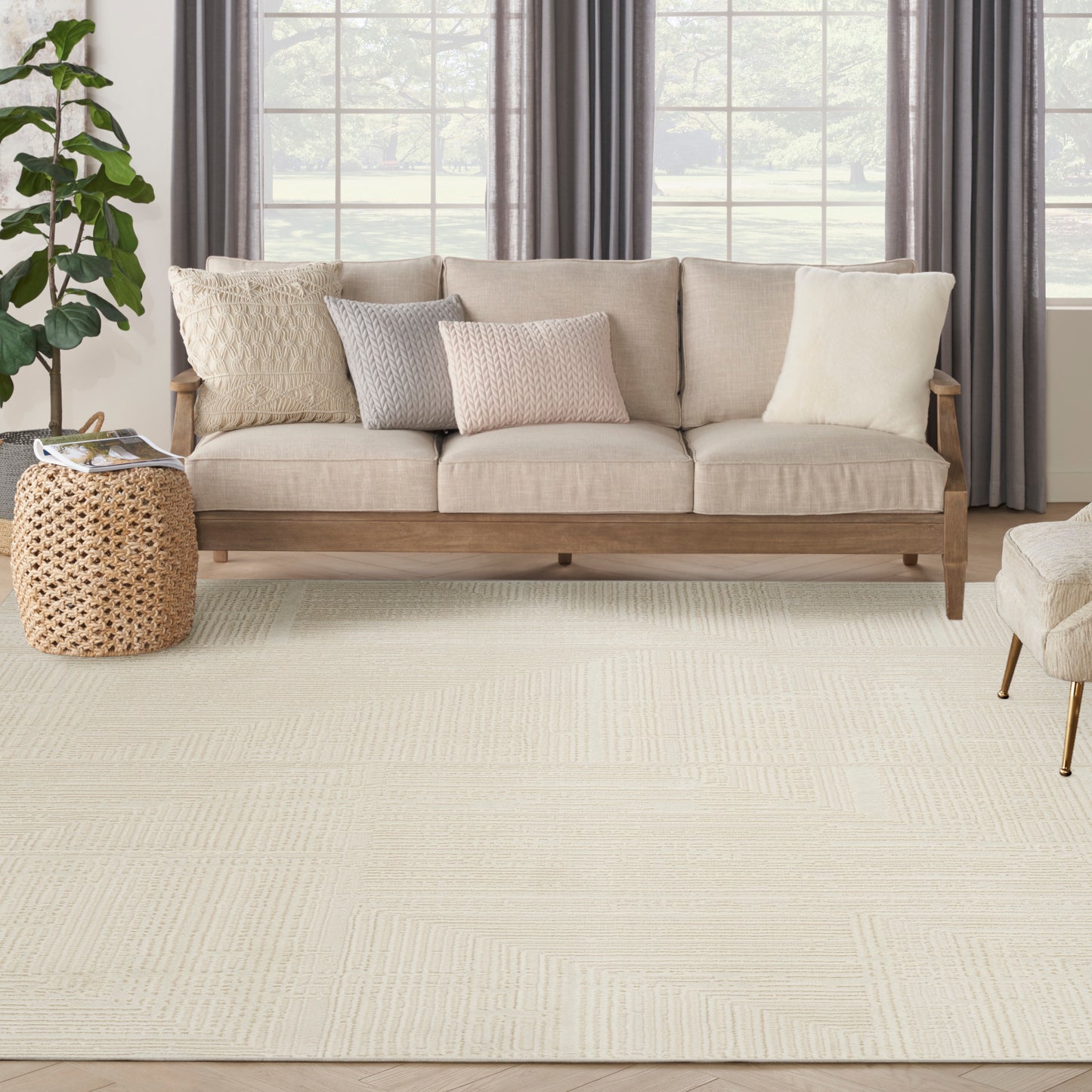 Nourison Home Sustainable Trends  Ivory  Contemporary