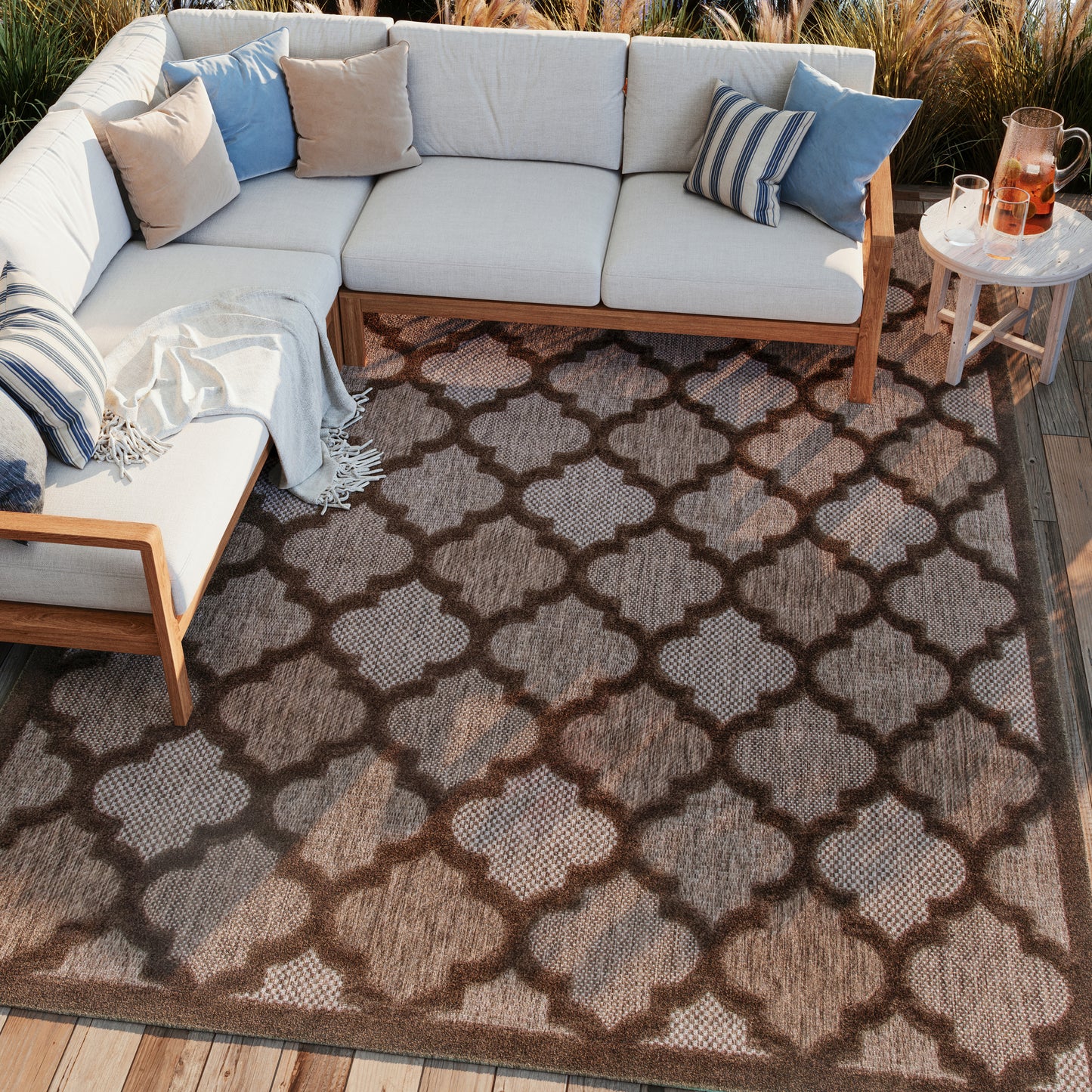 Nourison Home Easy Care  Brown  Contemporary