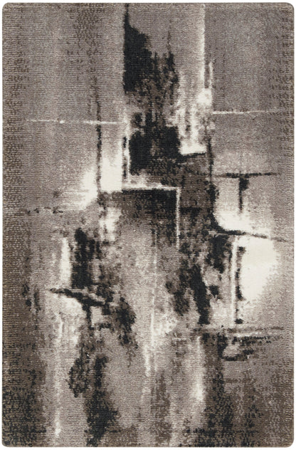 Nourison Home Twilight TWI30 Grey Ivory Black Contemporary Power-loomed Rug