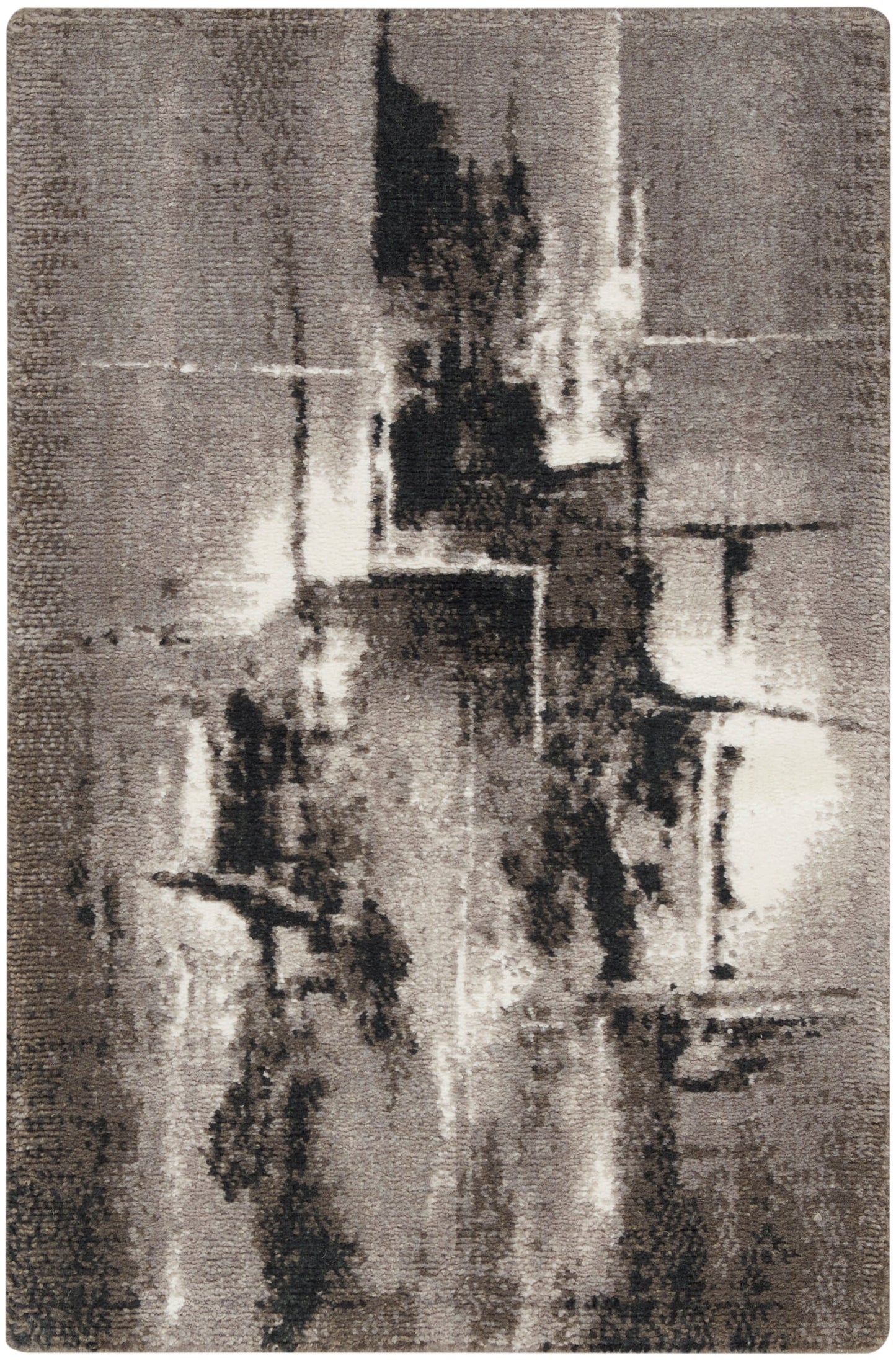 Nourison Home Twilight TWI30 Grey Ivory Black Contemporary Power-loomed Rug